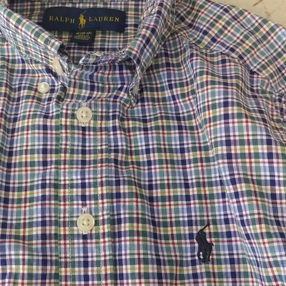 Ralph Lauren Plaid Button Front Shirt Size‎ M (10-12) kid